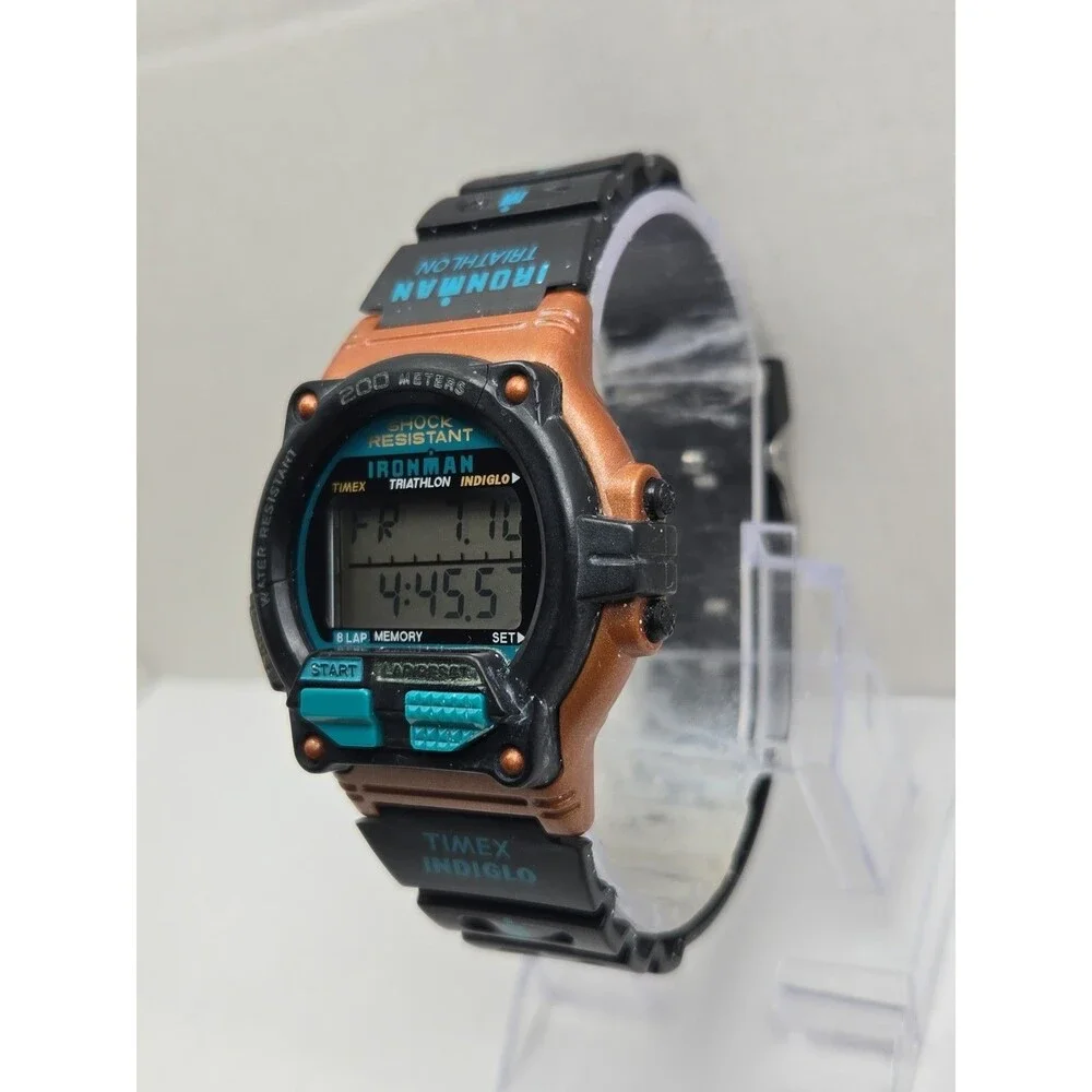 Vintage 1995 Timex Ironman Copper Digital 8Lap Watch Indiglo New Battery -  Read